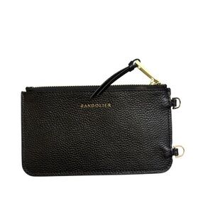 Bandolier black leather classic zip pouch